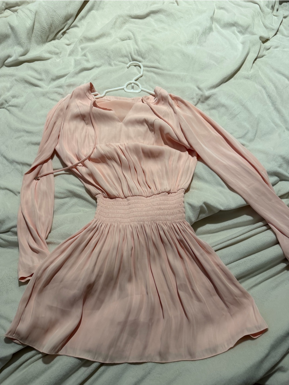 Alice & Trixie Soft Blush Tie-Neck Blouse